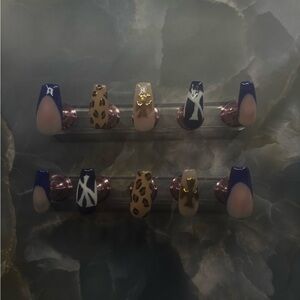 Stylish Blue and Leopard Nail Art Set pick up only